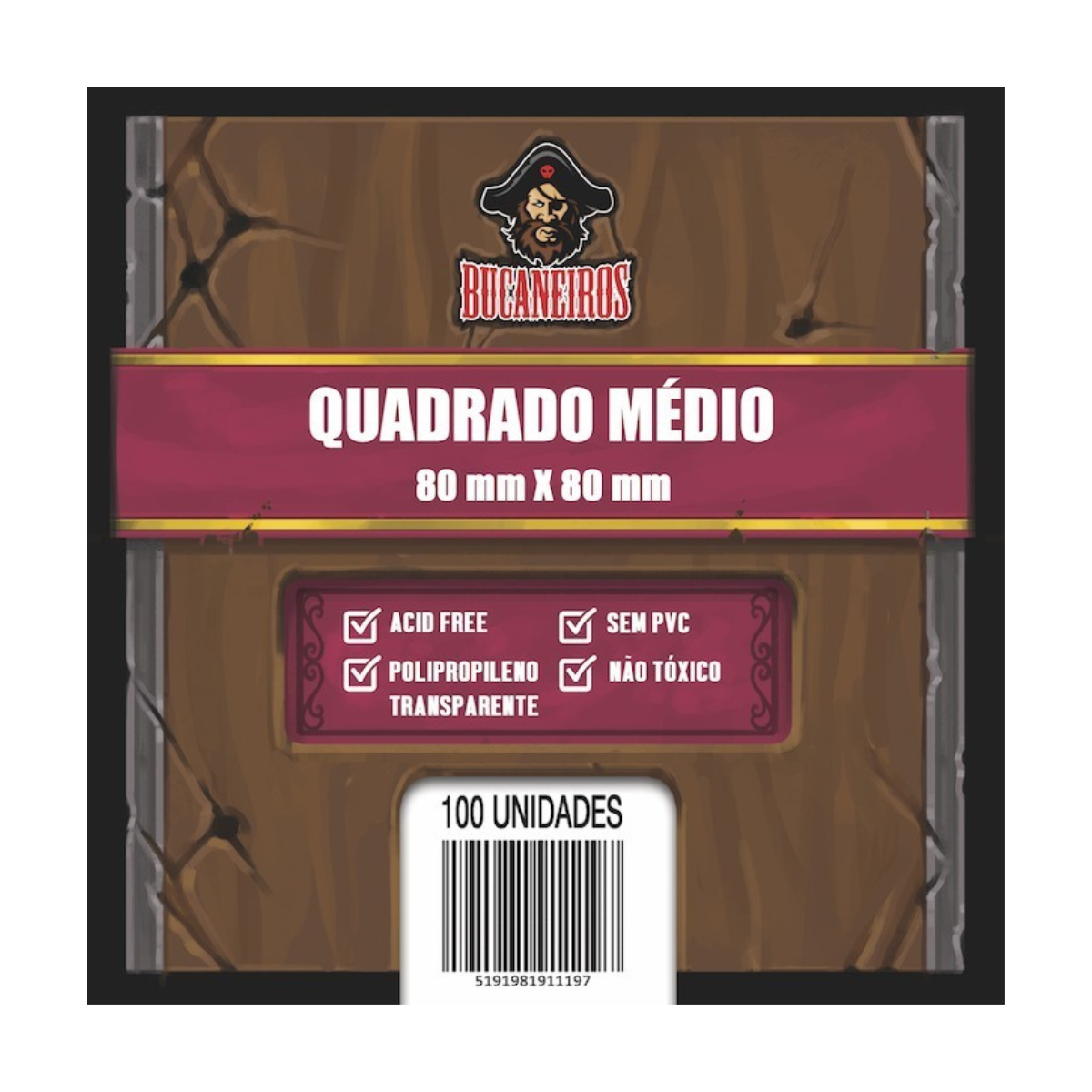 Sleeve Quadrado Médio 80x80mm - Bucaneiros